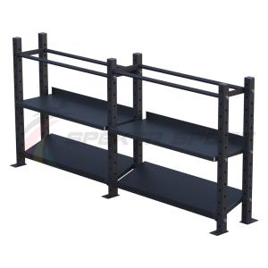 Купить Модульный стеллаж для гантелей, гирь и медболов 2580х430х1200 (2 секции) в Угличе 